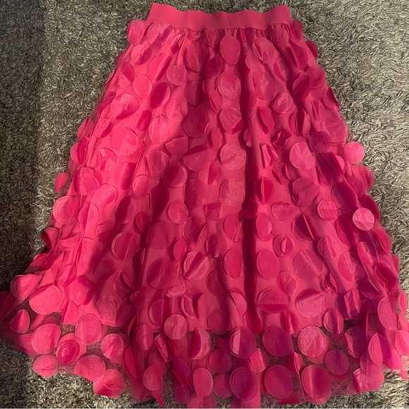 Polka Dot Applique High Waisted Midi Skirt - Picture 8 of 15